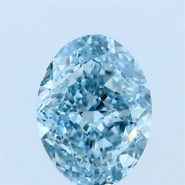 1.05 Ct. Fancy Intense Greenish Blue Oval Lab Grown Diamond