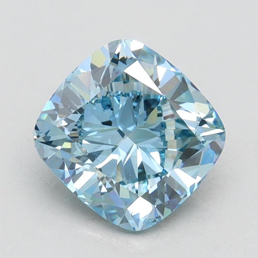 1.93 Ct. Fancy Vivid Blue Cushion Lab Grown Diamond