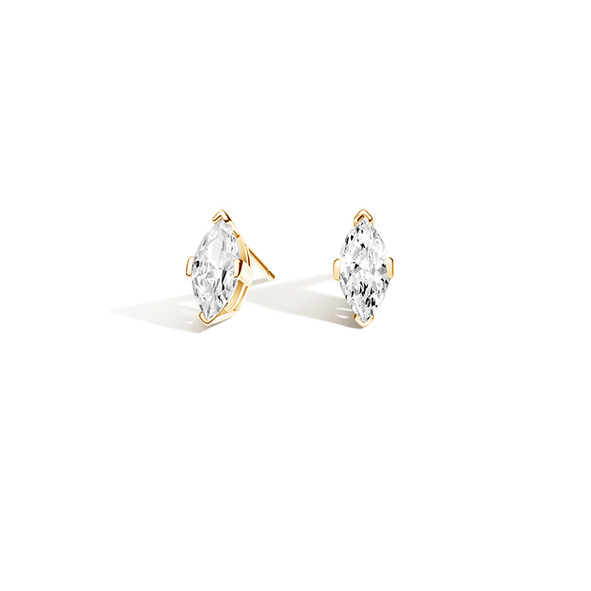 Marquise Diamond Stud Earrings (1/2 ct. tw.) in 18K Yellow Gold