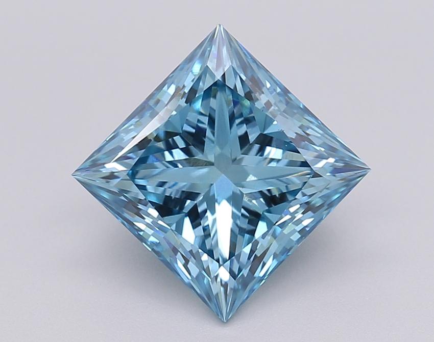 2.52 Ct. Fancy Vivid Blue Princess Lab Grown Diamond