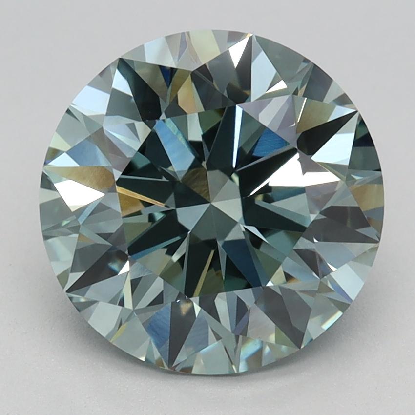 2.67 Ct. Fancy Intense Green Round Lab Grown Diamond