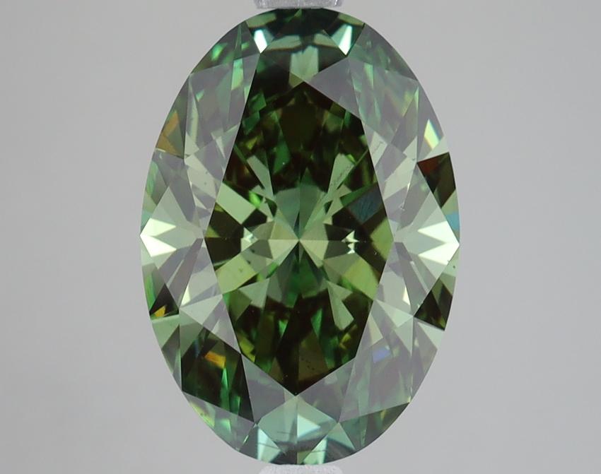 4.01 Ct. Fancy Vivid Green Oval Lab Grown Diamond