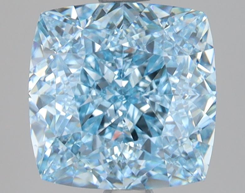 3.03 Ct. Fancy Intense Blue Cushion Lab Grown Diamond