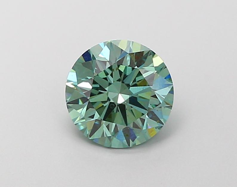 1.56 Ct. Fancy Vivid  Green Round Lab Grown Diamond