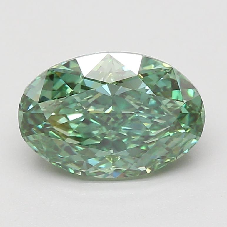 3.01 Ct. Fancy Vivid Green Oval Lab Grown Diamond