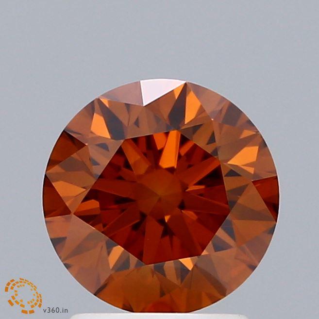 1.59 Ct. Fancy Orange Round Lab Grown Diamond