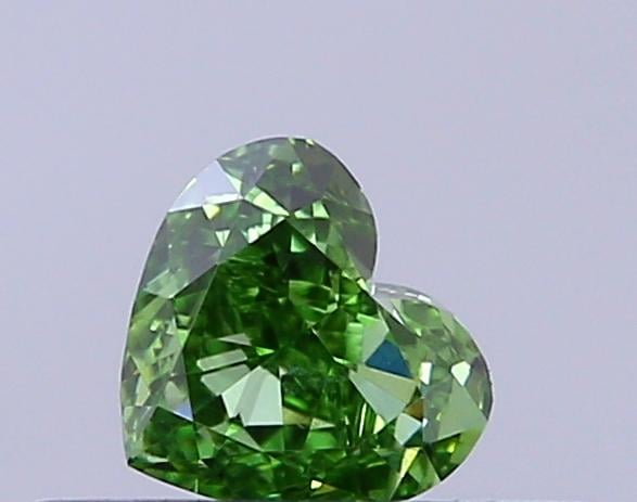 0.28 Ct. Fancy Vivid  Green Heart Lab Grown Diamond