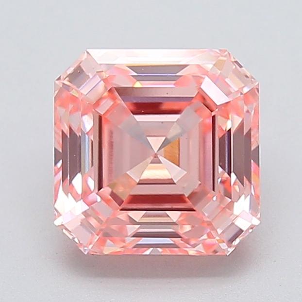 2.96 Ct. Fancy Vivid  Pink Asscher Lab Grown Diamond