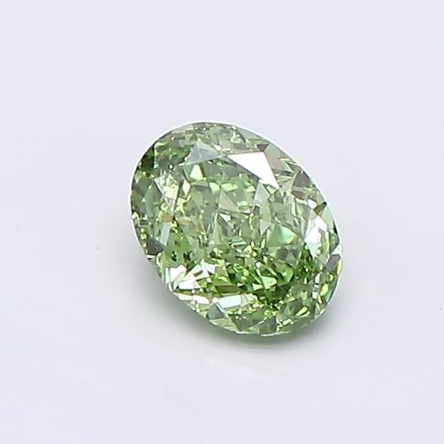 0.55 Ct. Fancy Vivid  Green Oval Lab Grown Diamond