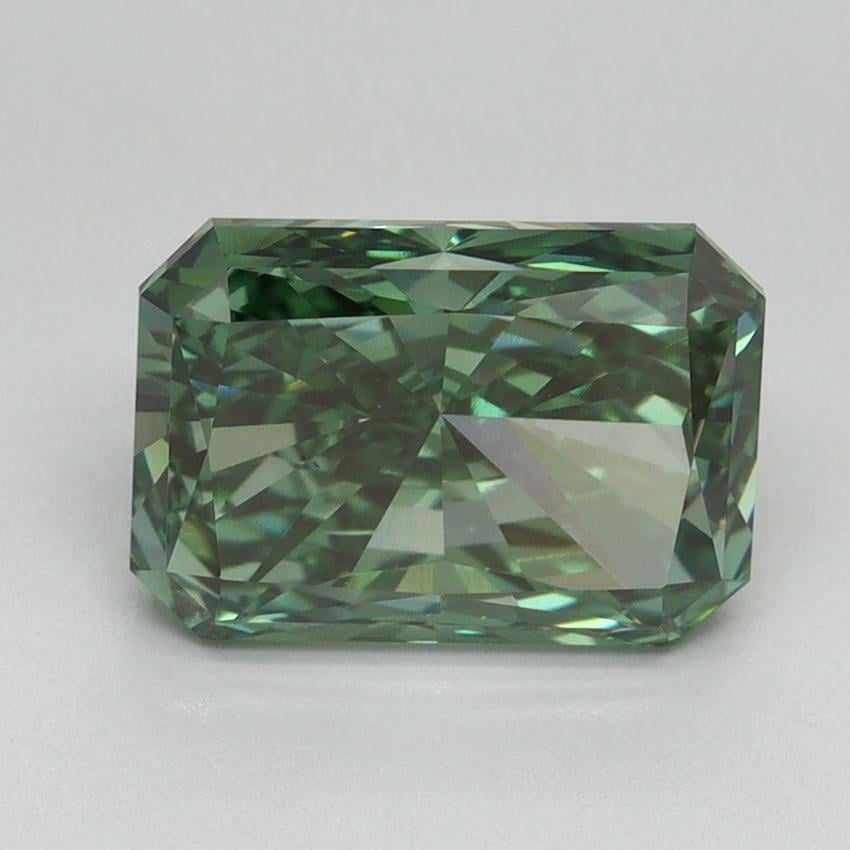 3.06 Ct. Fancy Vivid Pacific Green Radiant Lab Grown Diamond