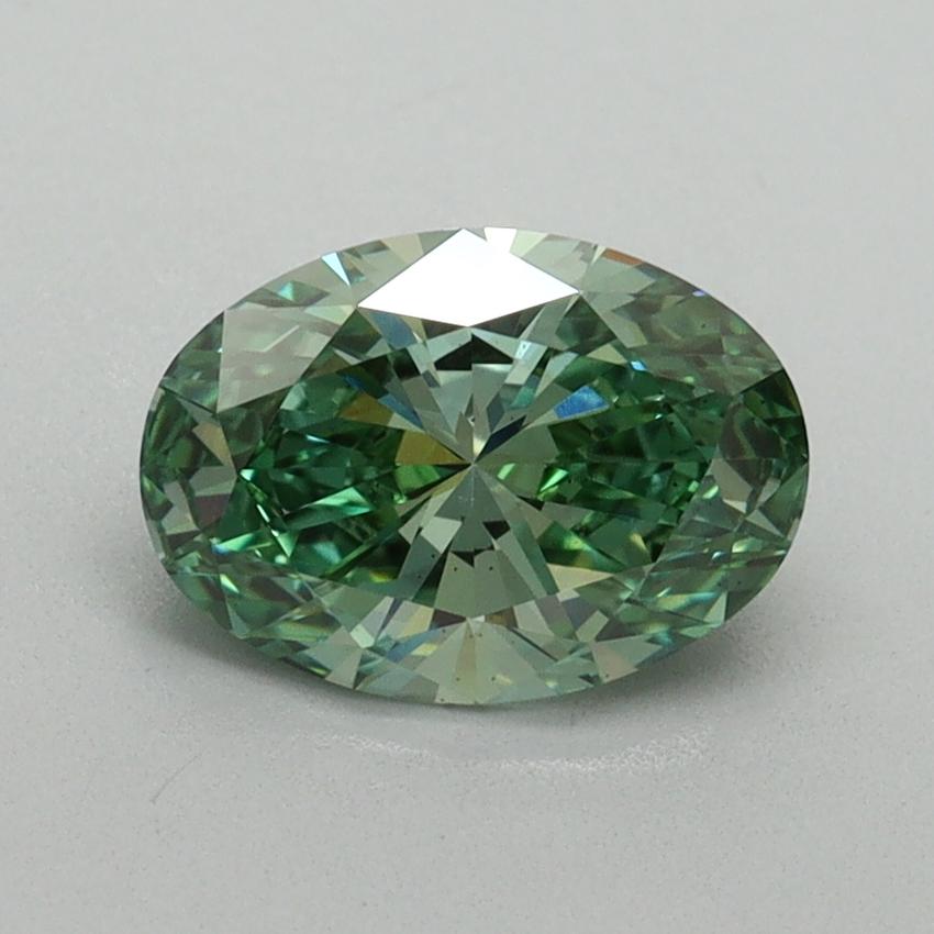 1.14 Ct. Fancy Vivid Green Oval Lab Grown Diamond