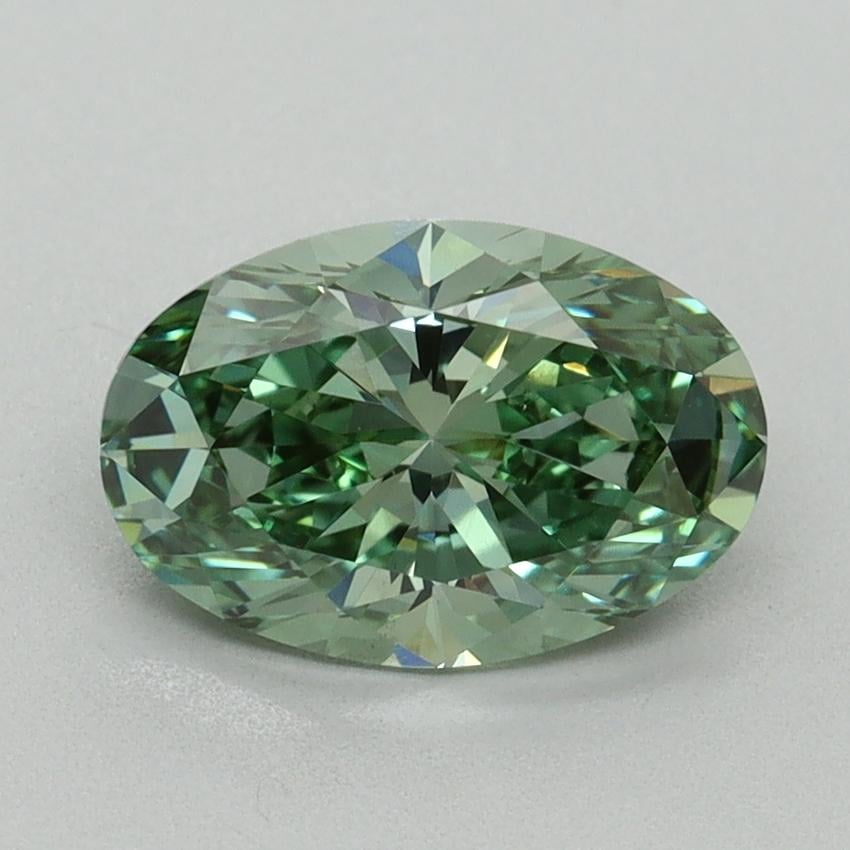 1.64 Ct. Fancy Vivid Green Oval Lab Grown Diamond