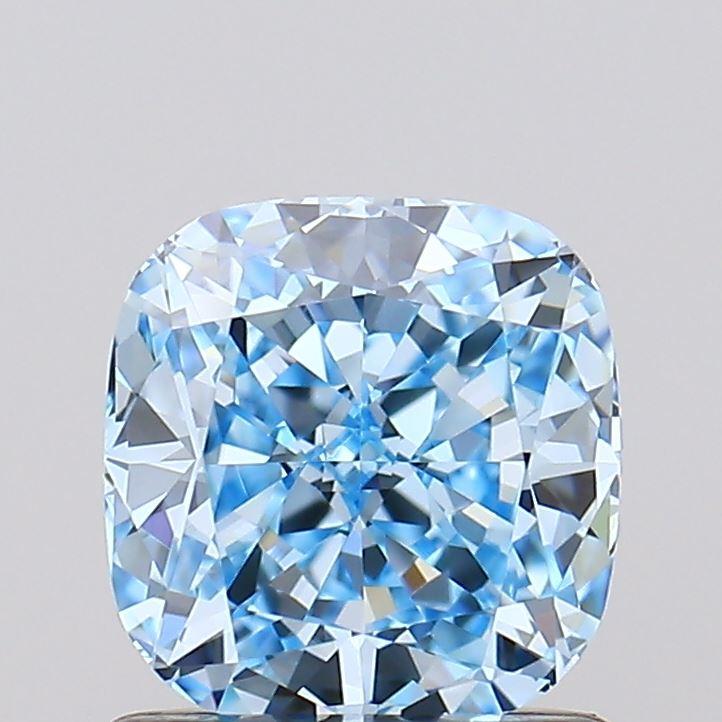 1.11 Ct. Fancy Vivid  Blue Cushion Lab Grown Diamond
