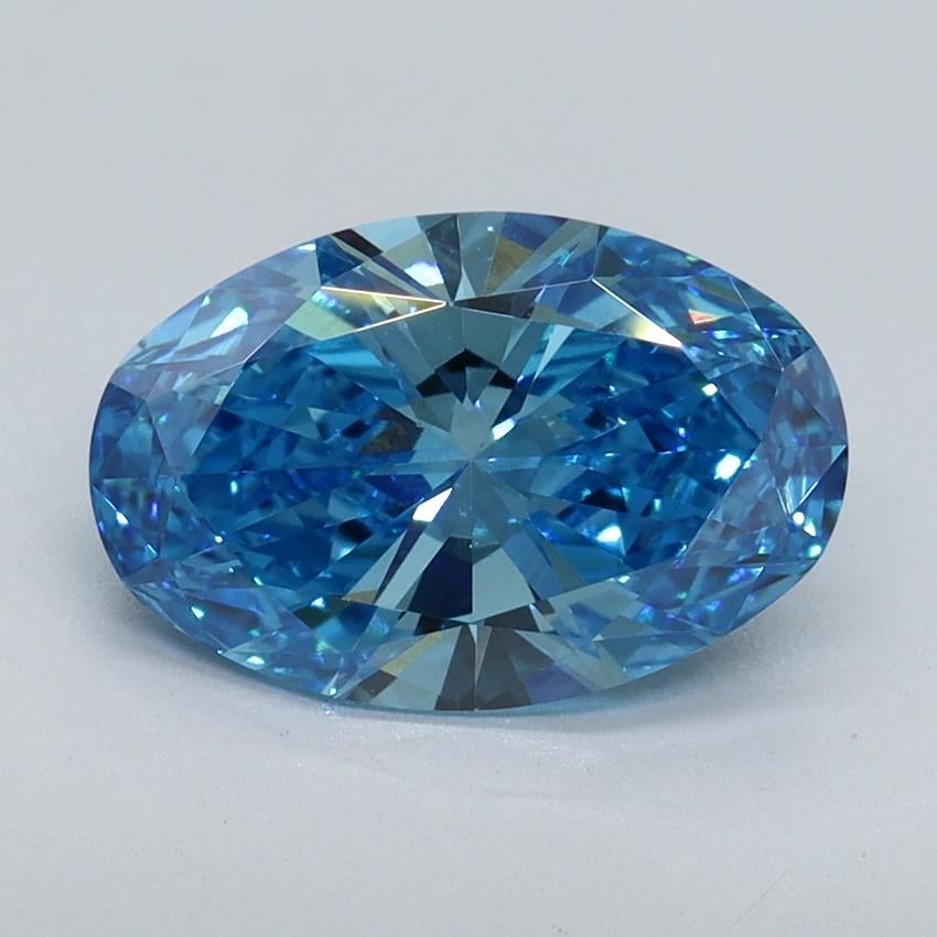 2.00 Ct. Fancy Vivid Blue Oval Lab Grown Diamond