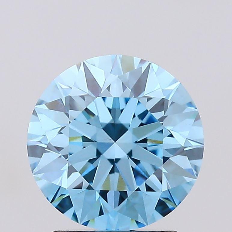 2.03 Ct. Fancy Vivid Blue Round Lab Grown Diamond