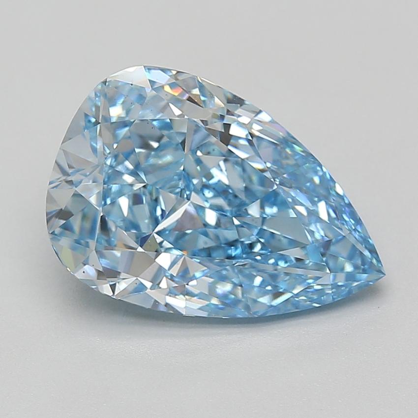 5.04 Ct. Fancy Vivid Blue Pear Lab Grown Diamond