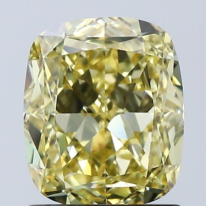 1.59 Ct. Fancy Vivid Yellow Cushion Lab Grown Diamond