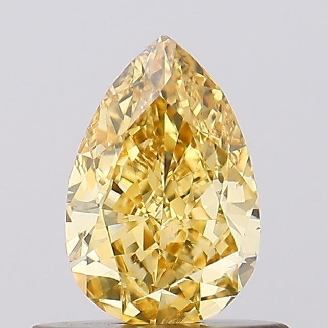 0.57 Ct. Fancy Vivid Yellow Pear Lab Grown Diamond