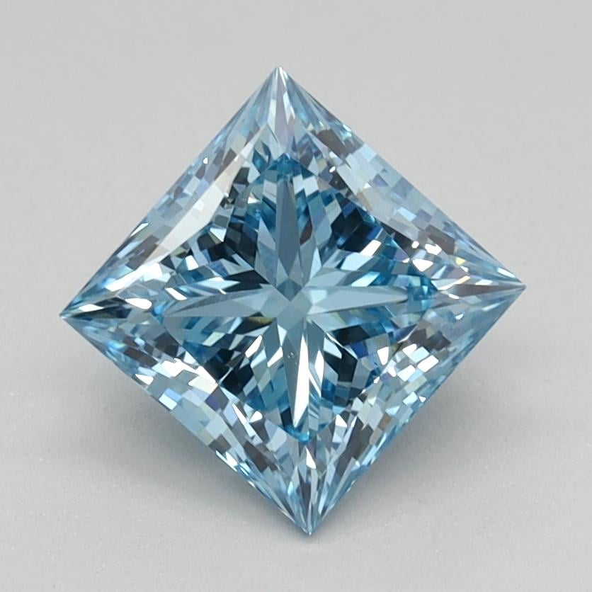 1.19 Ct. Fancy Vivid Blue Princess Lab Grown Diamond