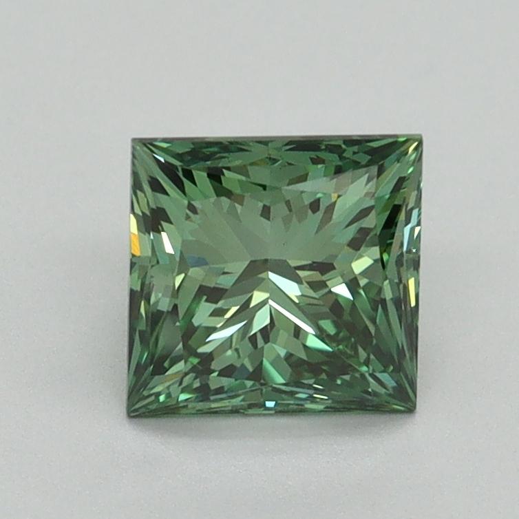 1.18 Ct. Fancy Vivid Green Princess Lab Grown Diamond