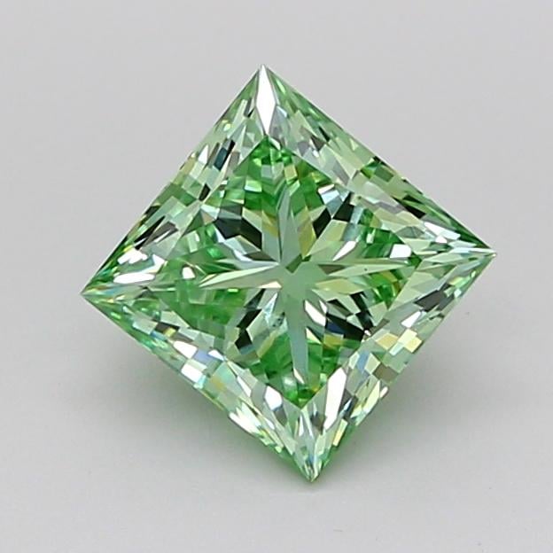 1.50 Ct. Fancy Vivid Green Princess Lab Grown Diamond