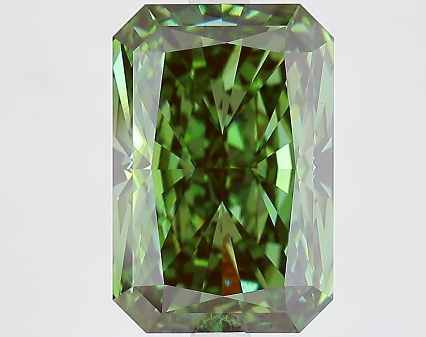 4.41 Ct. Fancy Vivid Green Radiant Lab Grown Diamond