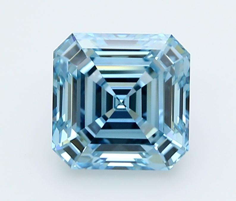 2.82 Ct. Fancy Vivid  Blue Asscher Lab Grown Diamond