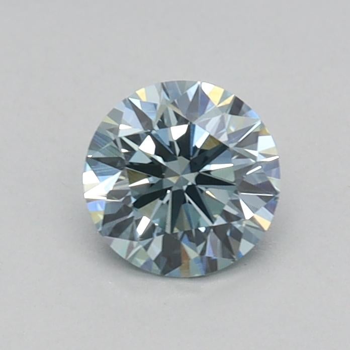 0.37 Ct. Fancy Intense Greenish Blue Round Lab Grown Diamond