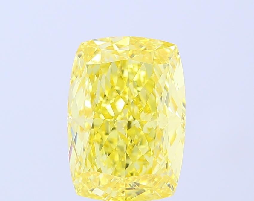 5.01 Ct. Fancy Vivid  Yellow Cushion Lab Grown Diamond