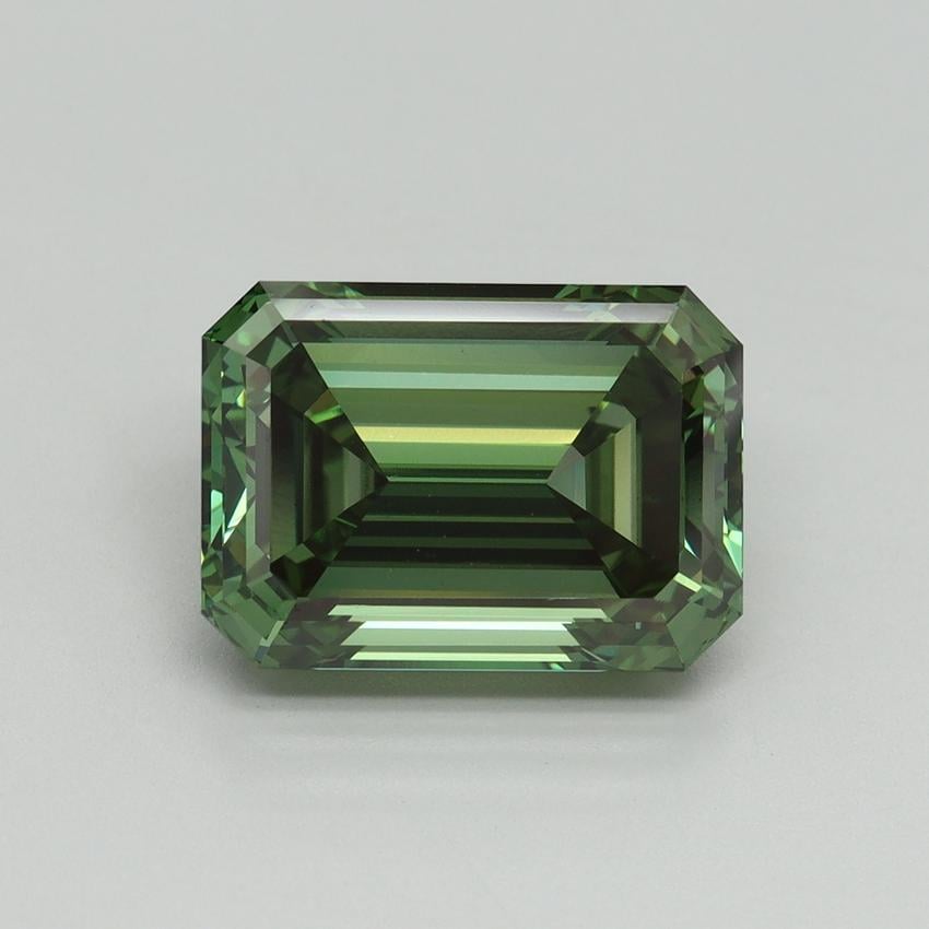 5.07 Ct. Fancy Vivid Pacific Green Emerald Lab Grown Diamond
