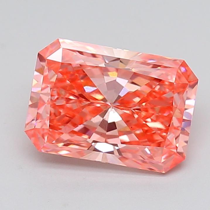 3.08 Ct. Fancy Vivid  Pink Radiant Lab Grown Diamond