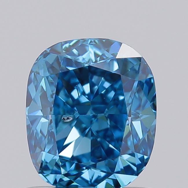 1.02 Ct. Fancy Vivid Blue Cushion Lab Grown Diamond