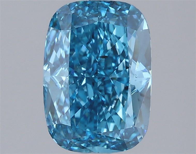 2.01 Ct. Fancy Vivid  Blue Cushion Lab Grown Diamond