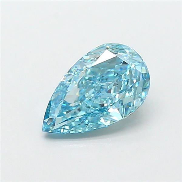 1.26 Ct. Fancy Vivid Greenish Blue Pear Lab Grown Diamond
