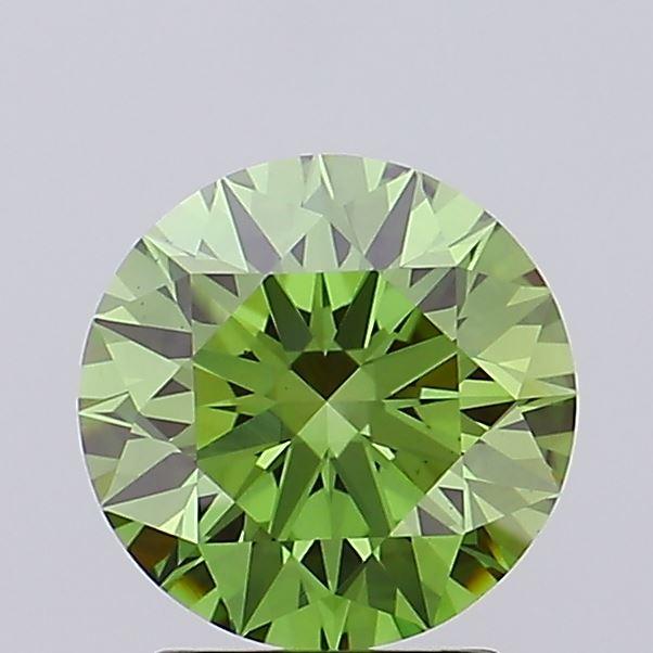2.44 Ct. Fancy Vivid Green Round Lab Grown Diamond