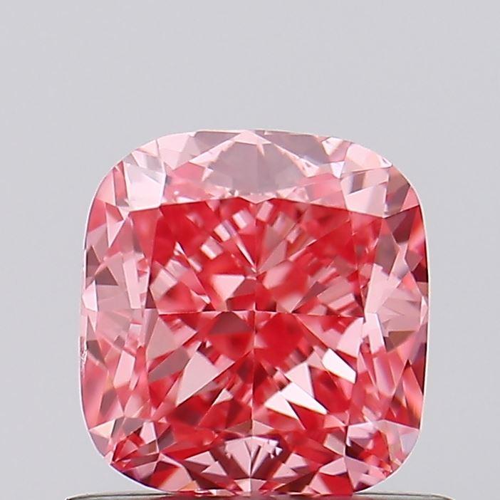 0.76 Ct. Fancy Vivid Pink Cushion Lab Grown Diamond