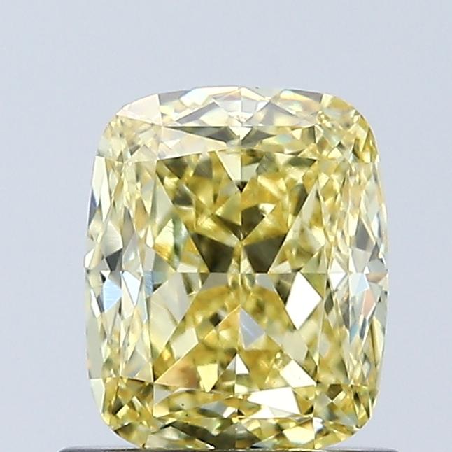 1.00 Ct. Fancy Vivid Yellow Cushion Lab Grown Diamond