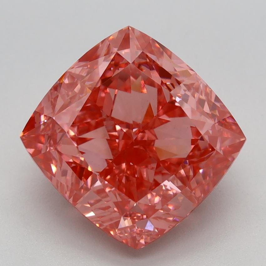 4.25 Ct. Fancy Vivid Pink Cushion Lab Grown Diamond