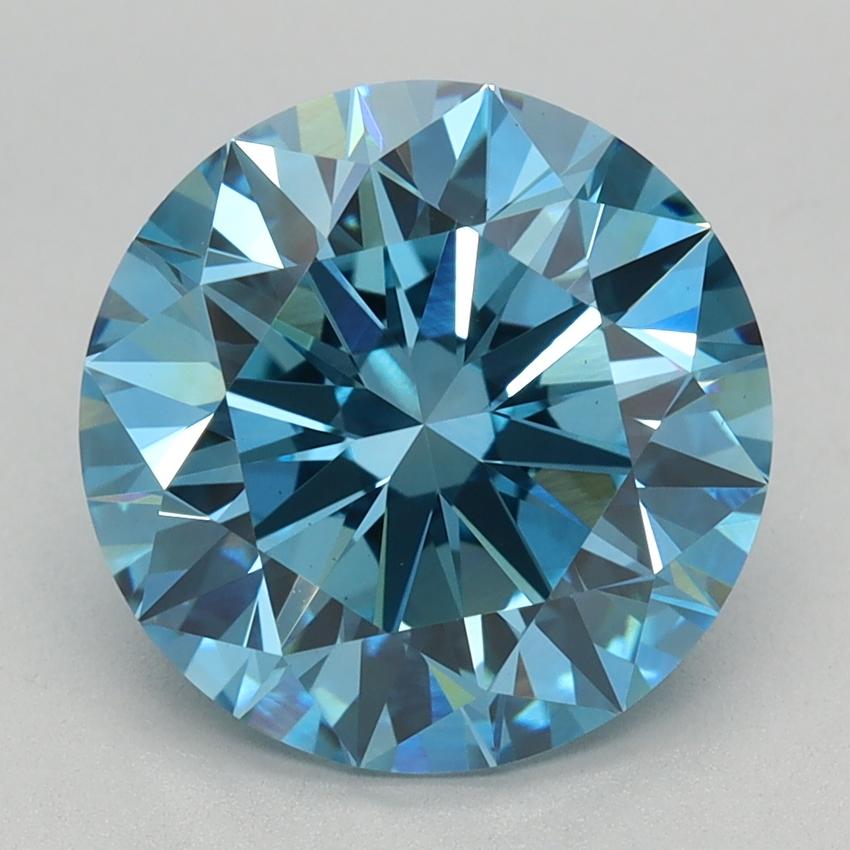3.05 Ct. Fancy Vivid Blue Round Lab Grown Diamond