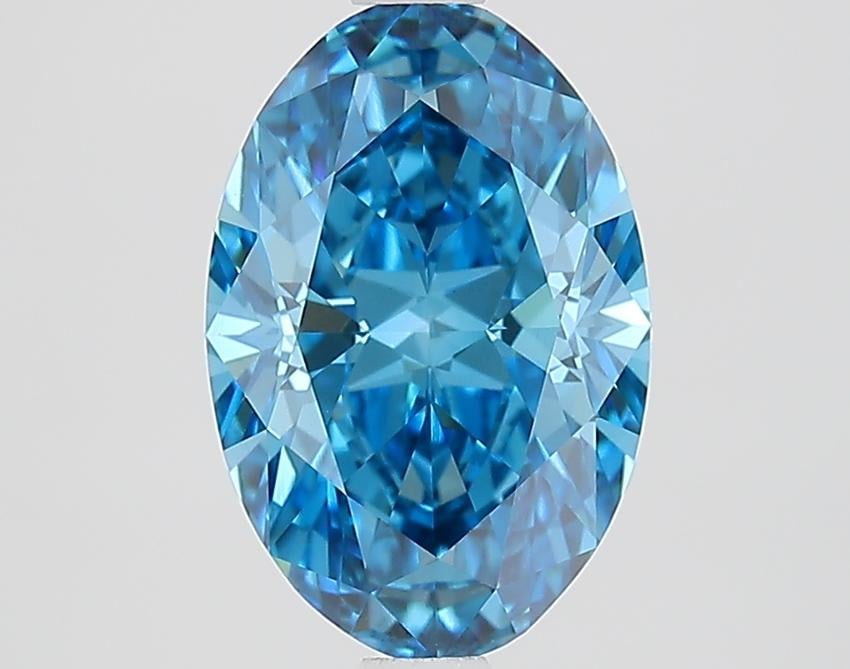 2.08 Ct. Fancy Vivid Blue Oval Lab Grown Diamond