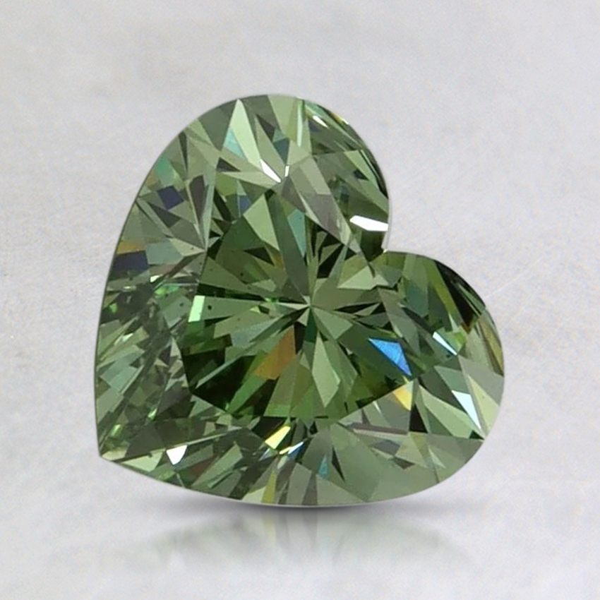 1.33 Ct. Fancy Vivid Green Heart Lab Grown Diamond