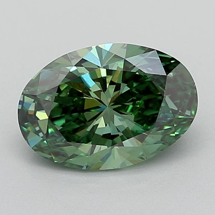2.00 Ct. Fancy Vivid  Green Oval Lab Grown Diamond