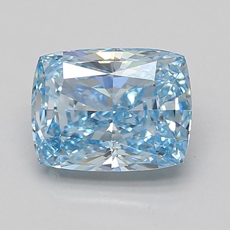 3.10 Ct. Fancy Vivid Blue Cushion Lab Grown Diamond