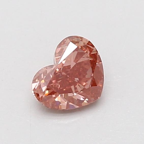 0.51 Ct. Fancy Vivid Brownish Pink Heart Lab Grown Diamond