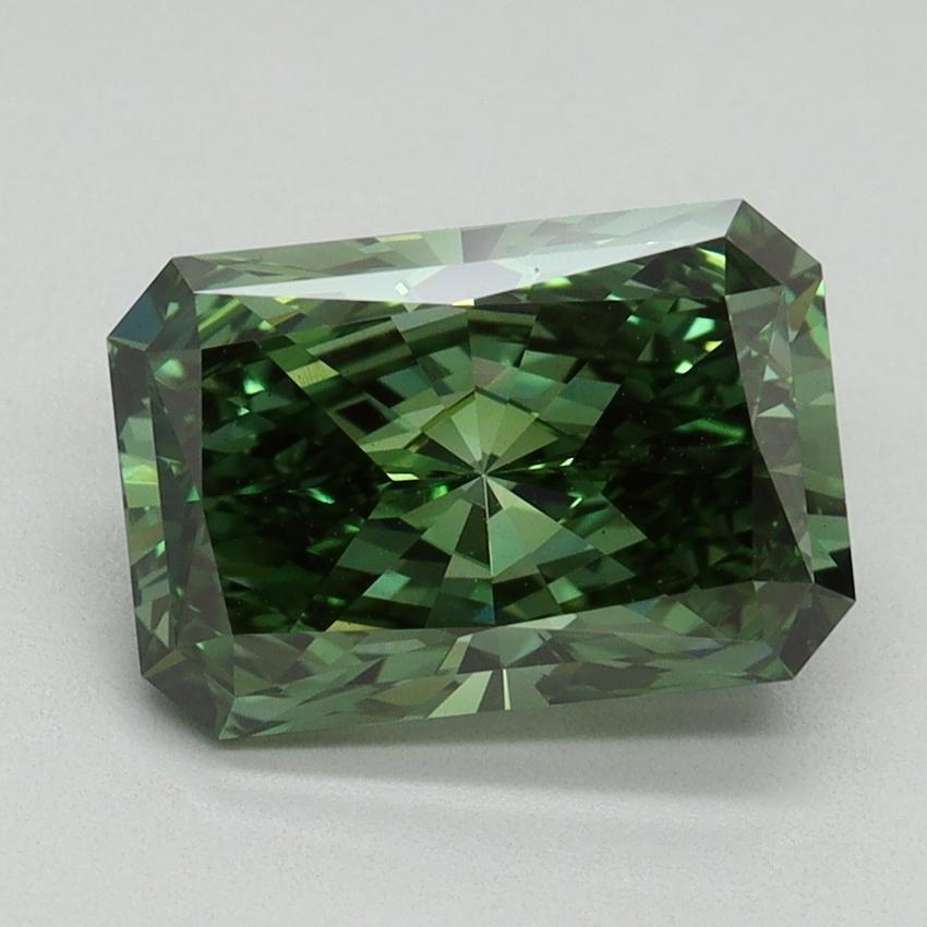 2.81 Ct. Fancy Vivid Green Radiant Lab Grown Diamond