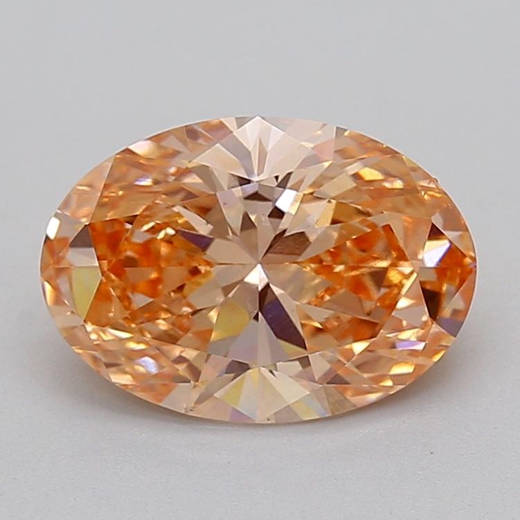 3.00 Ct. Fancy Vivid Pinkish Orange Oval Lab Grown Diamond