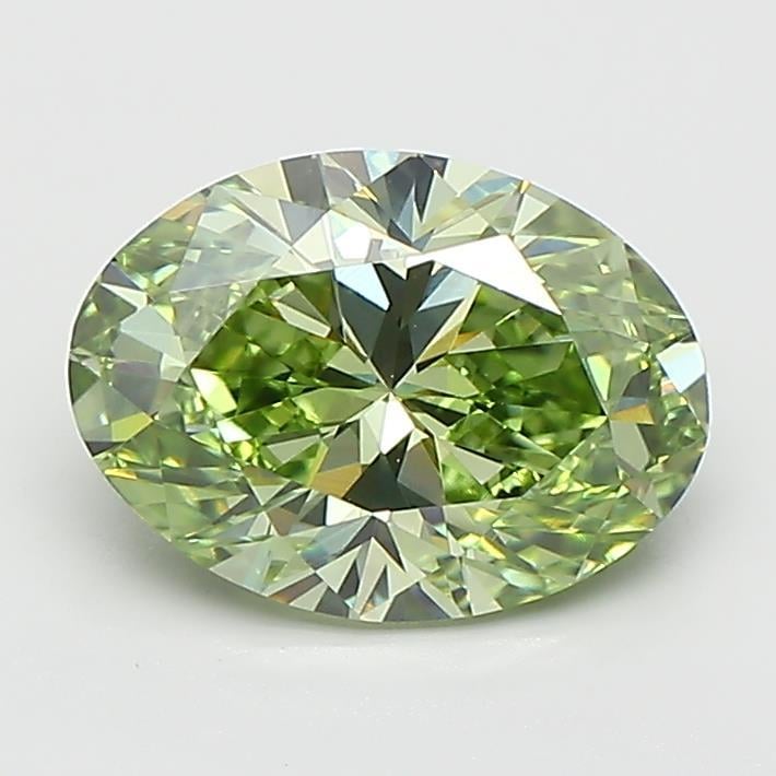 1.50 Ct. Fancy Vivid  Green Oval Lab Grown Diamond