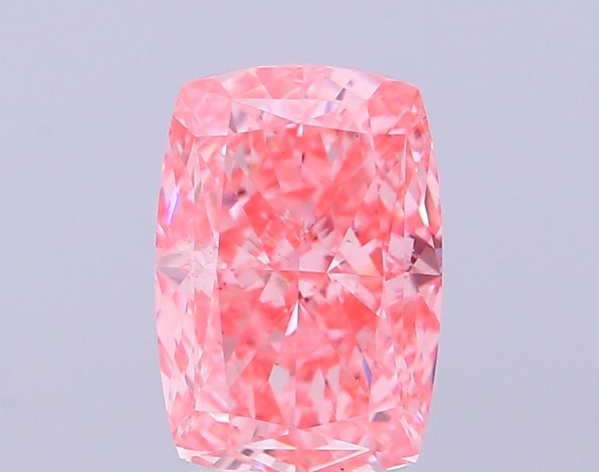 2.79 Ct. Fancy Vivid  Pink Cushion Lab Grown Diamond