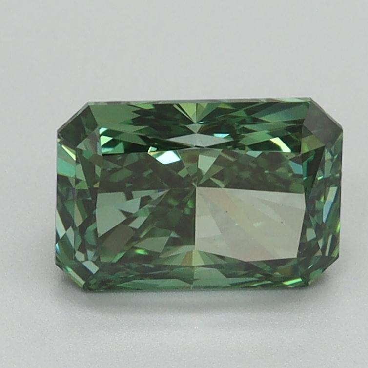 1.57 Ct. Fancy Vivid Pacific Green Radiant Lab Grown Diamond