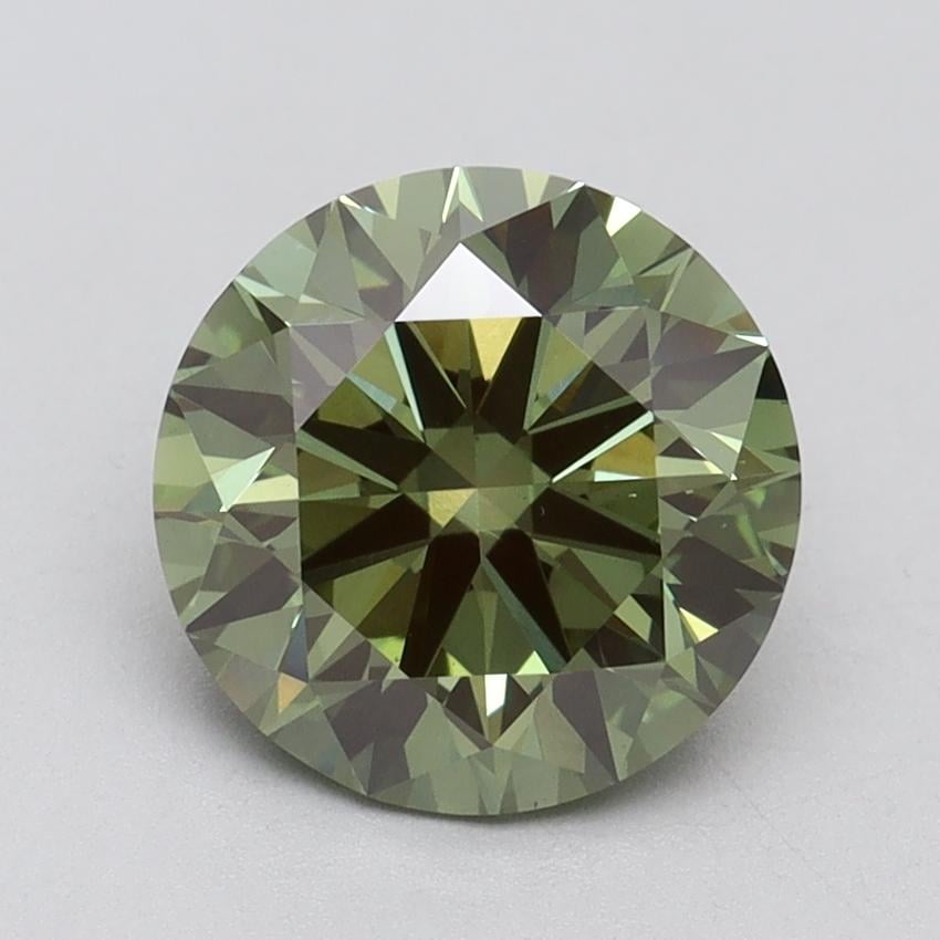 2.30 Ct. Fancy Vivid Green Round Lab Grown Diamond
